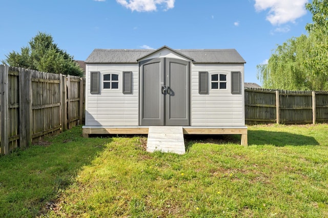 view of shed