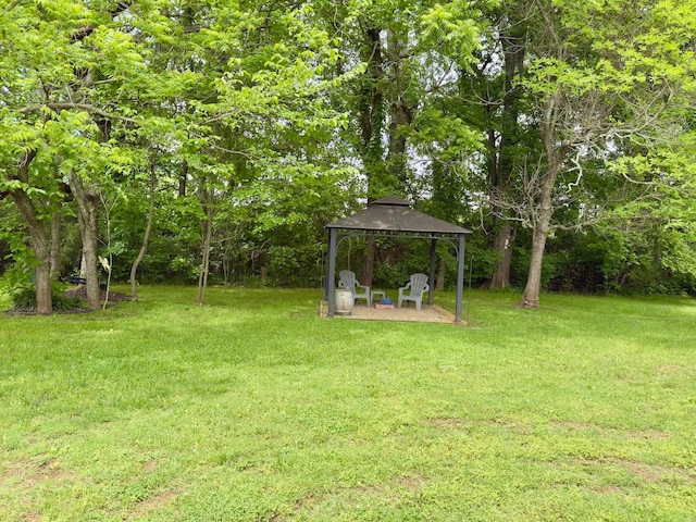 view of yard with a gazebo