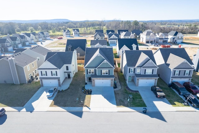 aerial view with a residential view
