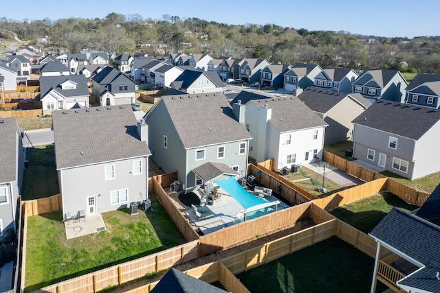 drone / aerial view with a residential view