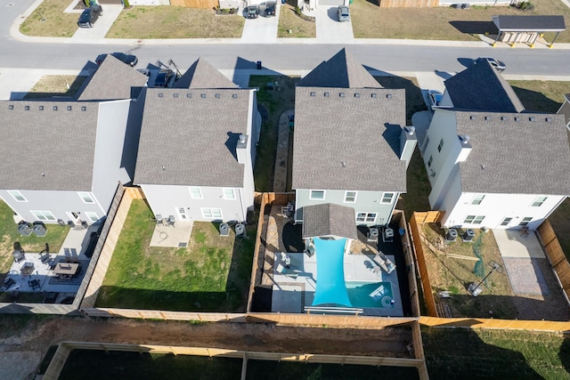drone / aerial view with a residential view