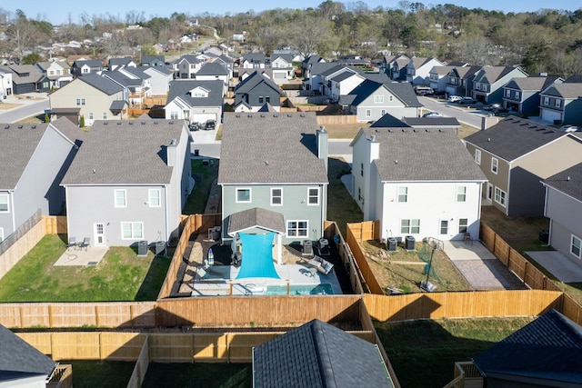 bird's eye view with a residential view
