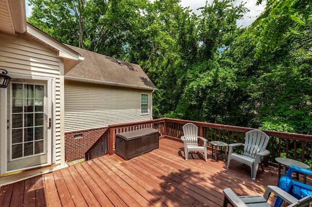 1040 Mansker Farm Blvd, Hendersonville, TN 37075 - wooden terrace featuring view of wooded area