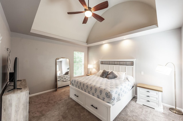 1040 Mansker Farm Blvd, Hendersonville, TN 37075 - bedroom featuring light carpet, lofted ceiling, baseboards, a ceiling fan, and arched walkways