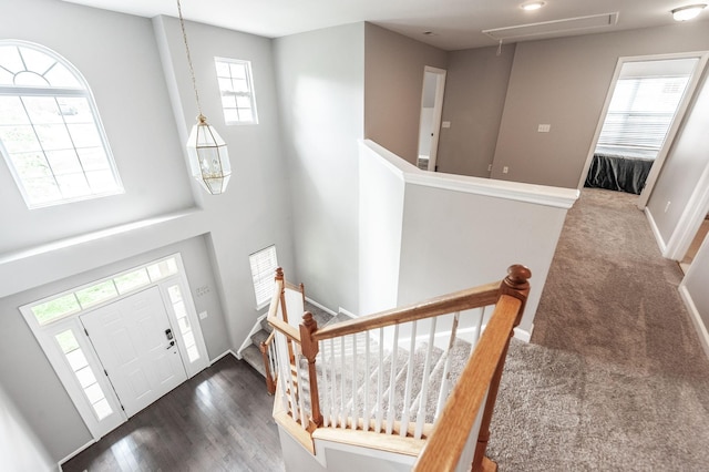 1040 Mansker Farm Blvd, Hendersonville, TN 37075 - entrance foyer featuring baseboards, a high ceiling, and dark wood finished floors