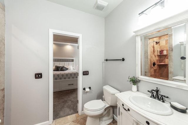 1040 Mansker Farm Blvd, Hendersonville, TN 37075 - ensuite bathroom featuring vanity, toilet, tile patterned flooring, and a tile shower