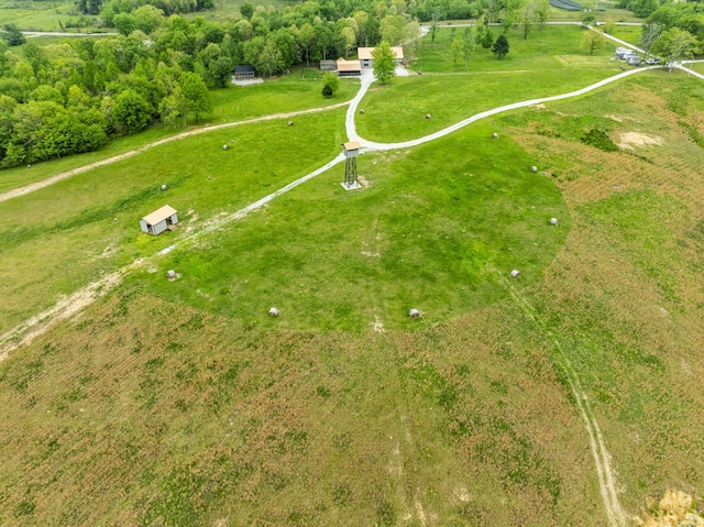 drone / aerial view with a rural view