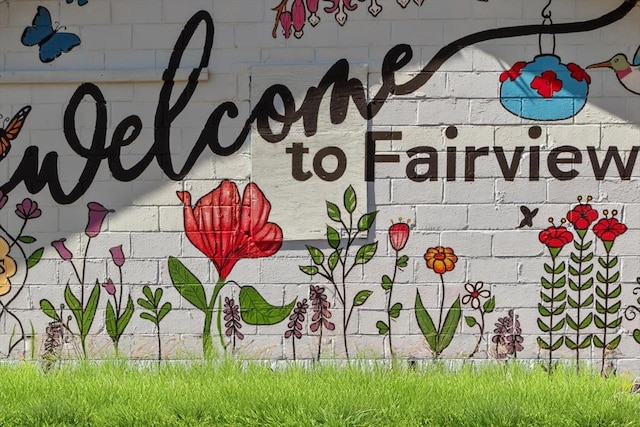 view of community sign