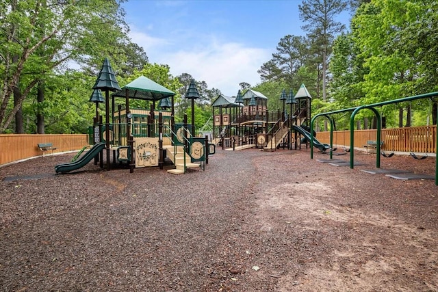 community play area featuring fence
