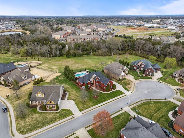 drone / aerial view with a residential view