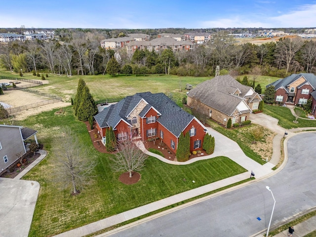 aerial view with a residential view