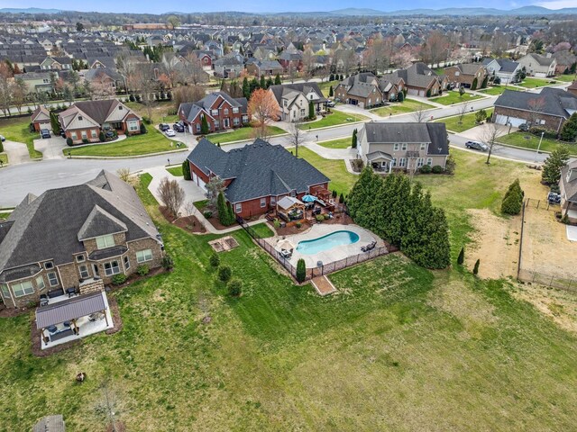 bird's eye view with a residential view