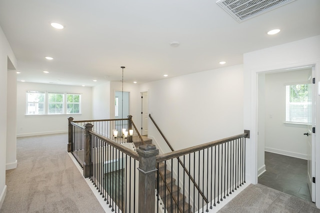 138 W Cassa Way, Mount Juliet, TN 37122 - hall featuring an upstairs landing, recessed lighting, baseboards, and carpet flooring