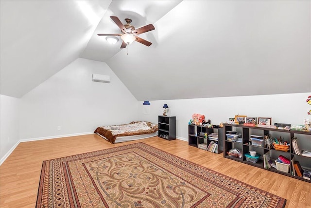 1520 Raulston Falls Rd, Jasper, TN 37347 - interior space with lofted ceiling, baseboards, a ceiling fan, and wood finished floors