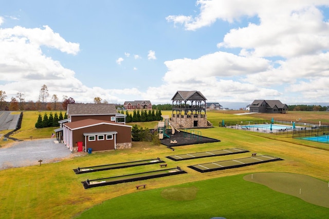 1520 Raulston Falls Rd, Jasper, TN 37347 - surrounding community with a yard, an outdoor structure, playground community, and a pool