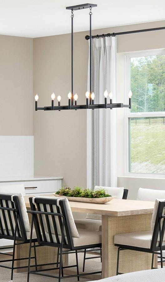 dining room with a chandelier