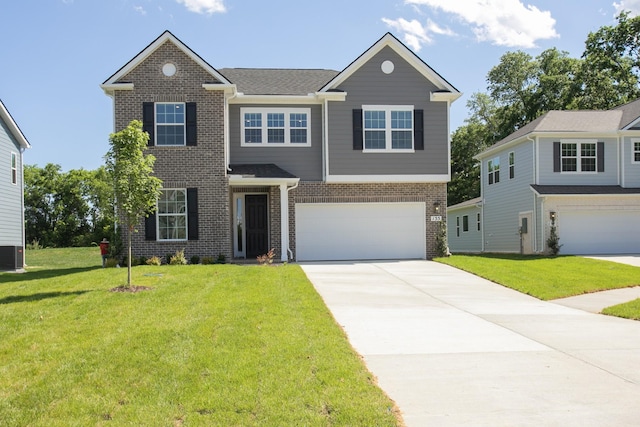 135 W Cassa Way, Mount Juliet, TN 37122 - view of front of property featuring brick siding, an attached garage, driveway, and a front lawn