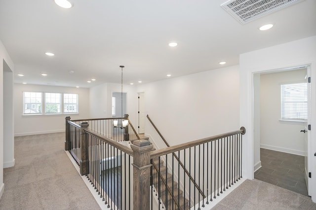 135 W Cassa Way, Mount Juliet, TN 37122 - corridor featuring an upstairs landing, recessed lighting, baseboards, and carpet flooring