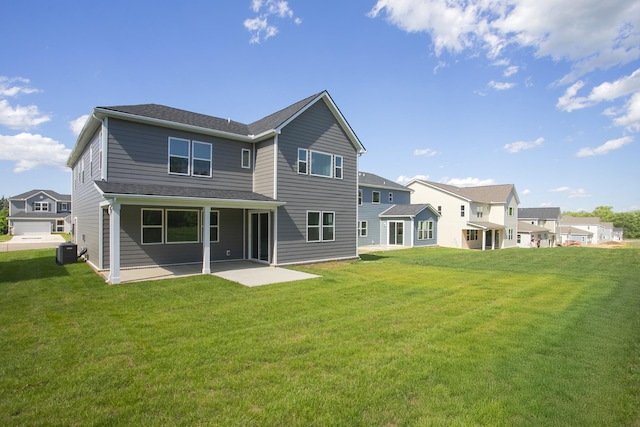 135 W Cassa Way, Mount Juliet, TN 37122 - back of property with central AC unit, a patio, and a lawn