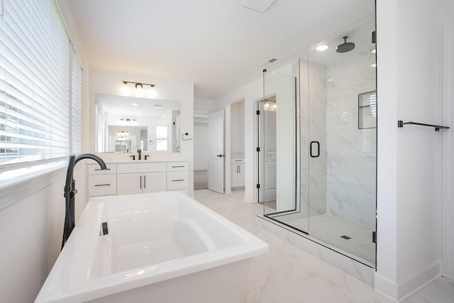 135 W Cassa Way, Mount Juliet, TN 37122 - full bath featuring a marble finish shower, marble finish flooring, and healthy amount of natural light