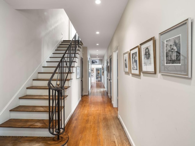 1229 Vintage Pl, Nashville, TN 37215 - corridor with recessed lighting, light wood-style flooring, stairs, and baseboards