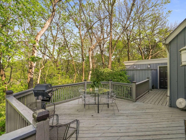 1229 Vintage Pl, Nashville, TN 37215 - wooden deck featuring outdoor dining space and grilling area