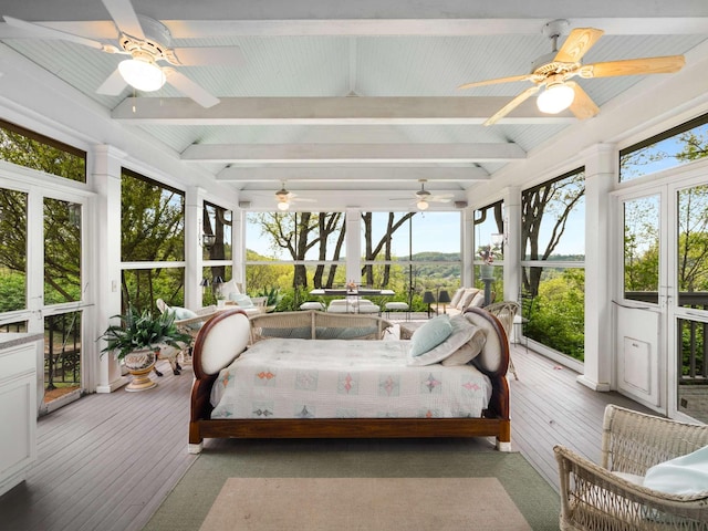 1229 Vintage Pl, Nashville, TN 37215 - sunroom featuring a ceiling fan and a deck