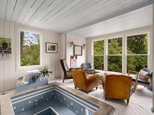 1229 Vintage Pl, Nashville, TN 37215 - living room with wooden ceiling
