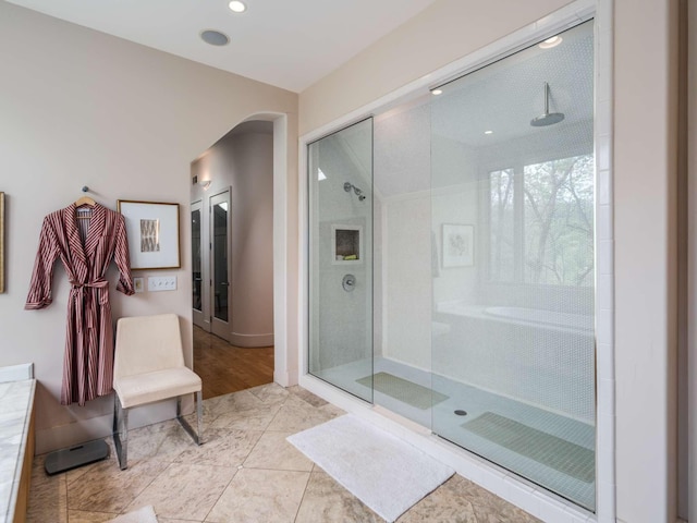 1229 Vintage Pl, Nashville, TN 37215 - full bathroom with a walk in shower and recessed lighting