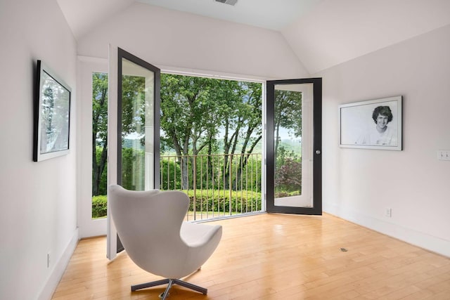 1229 Vintage Pl, Nashville, TN 37215 - sitting room with lofted ceiling, plenty of natural light, wood-type flooring, and baseboards