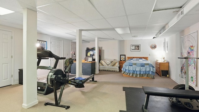 7621 Fernvale Rd, Fairview, TN 37062 - carpeted bedroom with a drop ceiling and baseboards