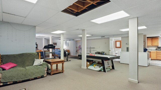 7621 Fernvale Rd, Fairview, TN 37062 - playroom featuring light colored carpet and a paneled ceiling