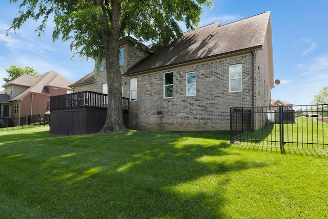 2078 Autumn Ridge Way, Spring Hill, TN 37174 - rear view of house with brick siding, roof with shingles, and a deck