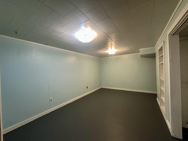 view of finished basement