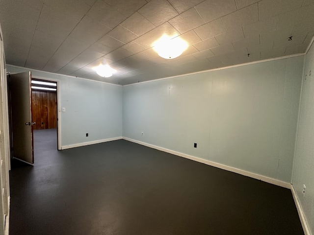 finished below grade area featuring baseboards