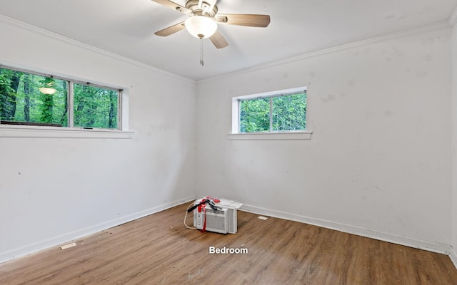 4101 Taft Hwy, Signal Mountain, TN 37377 - spare room with crown molding, baseboards, ceiling fan, and wood finished floors