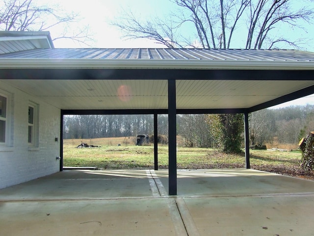 view of car parking featuring a carport