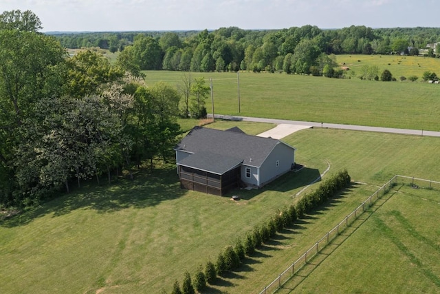 drone / aerial view with a rural view