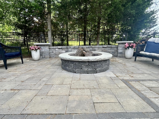 605 Nevins Pl, Nolensville, TN 37135 - view of patio / terrace featuring fence and a fire pit