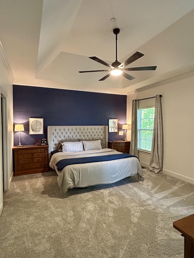 605 Nevins Pl, Nolensville, TN 37135 - bedroom with carpet, crown molding, baseboards, and ceiling fan