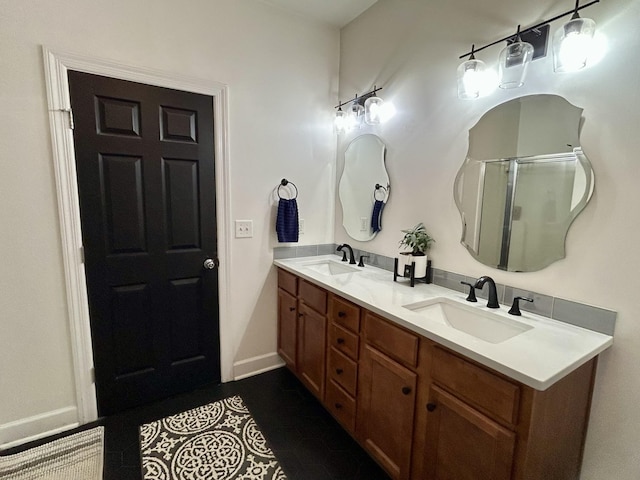 605 Nevins Pl, Nolensville, TN 37135 - full bath with a shower stall, double vanity, and baseboards