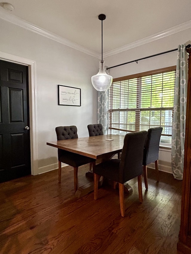 605 Nevins Pl, Nolensville, TN 37135 - dining room with ornamental molding, baseboards, and dark wood-type flooring