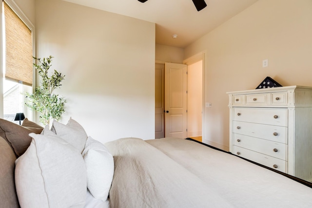 bedroom featuring ceiling fan