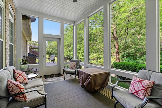1230 Chickadee Cir, Hermitage, TN 37076 - sunroom / solarium featuring outdoor lounge area and a ceiling fan