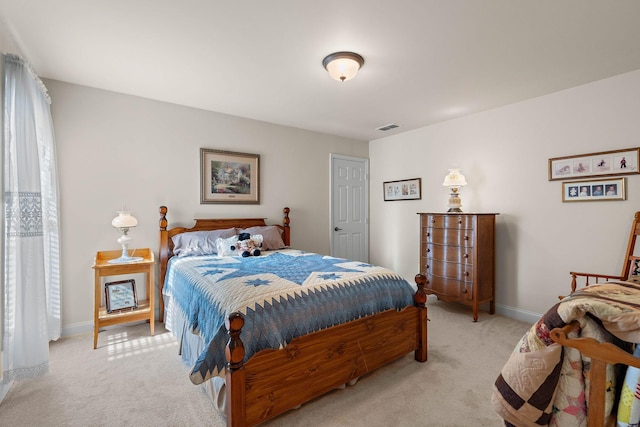1230 Chickadee Cir, Hermitage, TN 37076 - bedroom featuring light carpet, baseboards, and visible vents