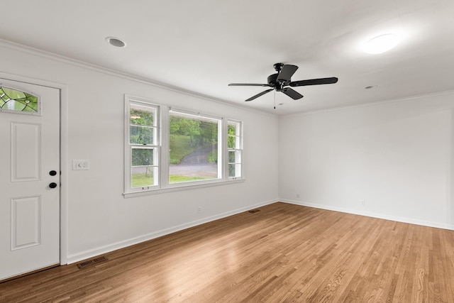 3103 Lakeland Dr, Nashville, TN 37214 - interior space with light wood-type flooring, ornamental molding, visible vents, and baseboards