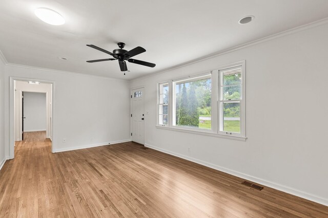 3103 Lakeland Dr, Nashville, TN 37214 - unfurnished room with light wood finished floors, visible vents, baseboards, and ornamental molding