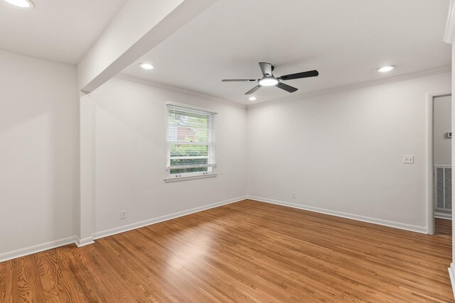 3103 Lakeland Dr, Nashville, TN 37214 - empty room with crown molding, baseboards, a ceiling fan, and light wood finished floors