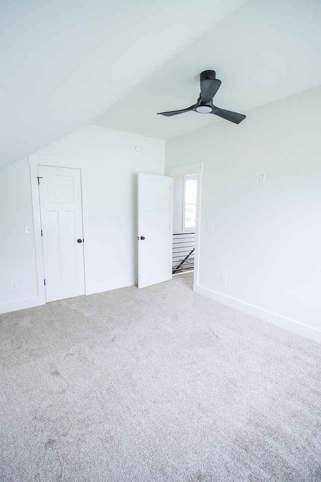 105 Shephard St N, Winchester, TN 37398 - unfurnished bedroom featuring carpet floors, lofted ceiling, baseboards, and ceiling fan