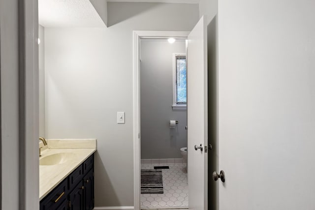 5024 Lakeridge Dr, Old Hickory, TN 37138 - bathroom with toilet, vanity, baseboards, and tile patterned floors